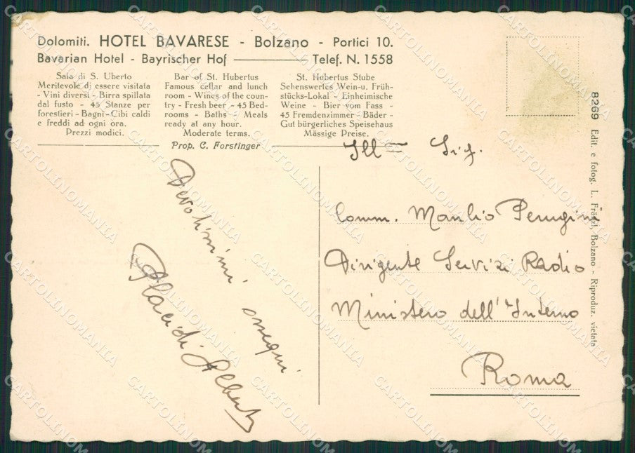 Bolzano Città PIEGHINE FG cartolina ZK3720 – retro
