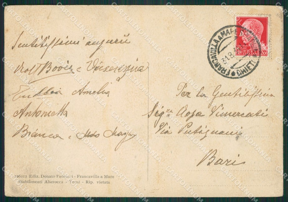 Chieti Francavilla a Mare STRAPPO FG cartolina ZK3732 – retro