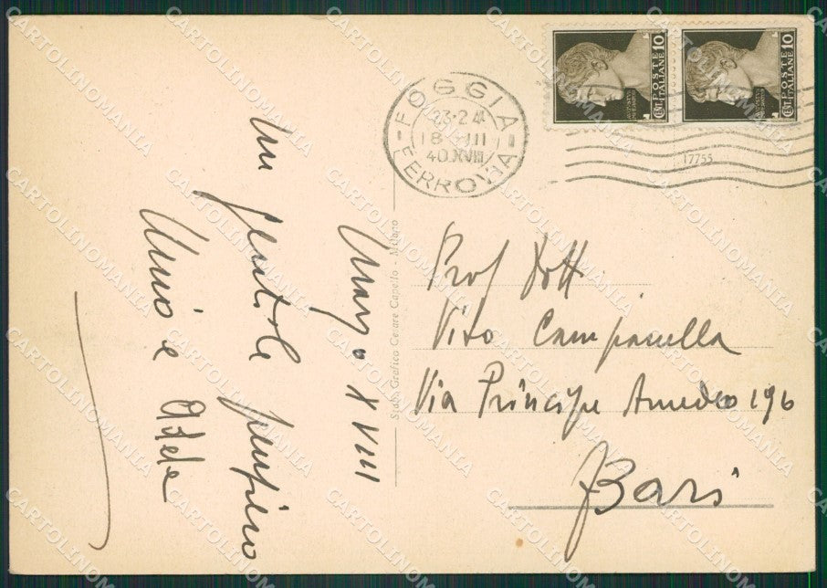 Foggia Città FG cartolina ZK3758 – retro