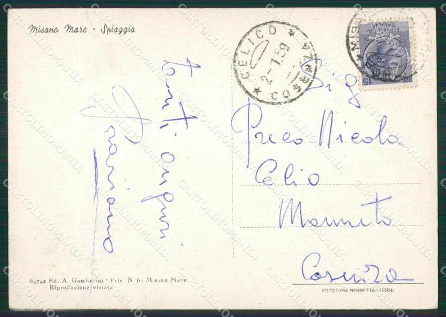 Rimini Misano Mare Barca FG cartolina ZK3761 – retro