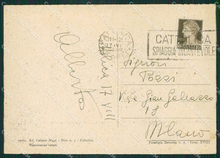 Rimini Cattolica PIEGHINA FG cartolina ZK3778 – retro