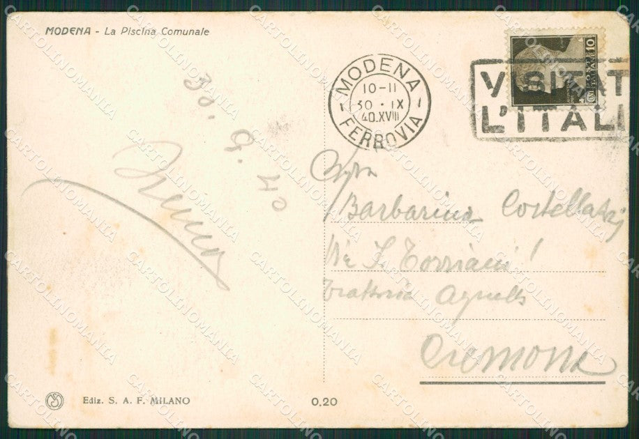 Modena Città Piscina Comunale FG cartolina ZK3786 – retro