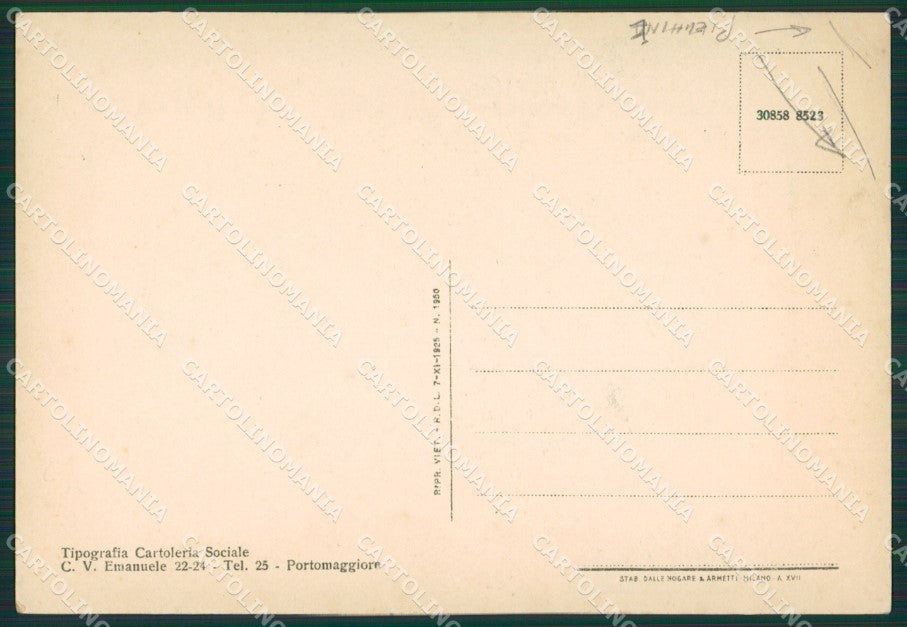 Ferrara Portomaggiore Balilla Fascismo PIEGHINA FG cartolina ZK3859 – retro