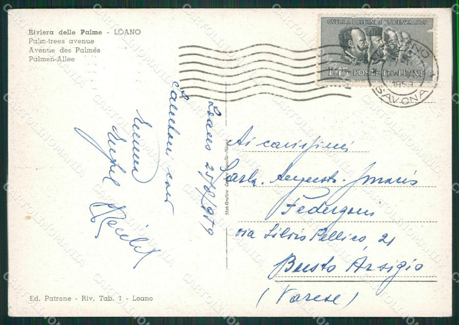 Savona Loano Auto FG cartolina ZK3903 – retro