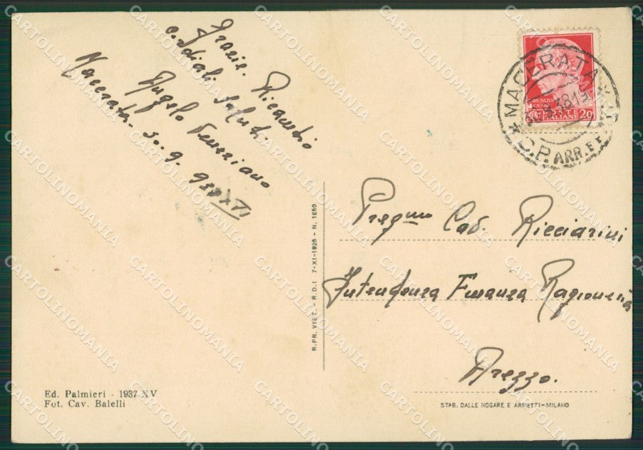 Macerata Città Palazzo Poste e Telegrafi FG cartolina ZK3924 – retro