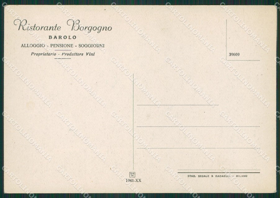 Cuneo Barolo FG cartolina ZK3934 – retro