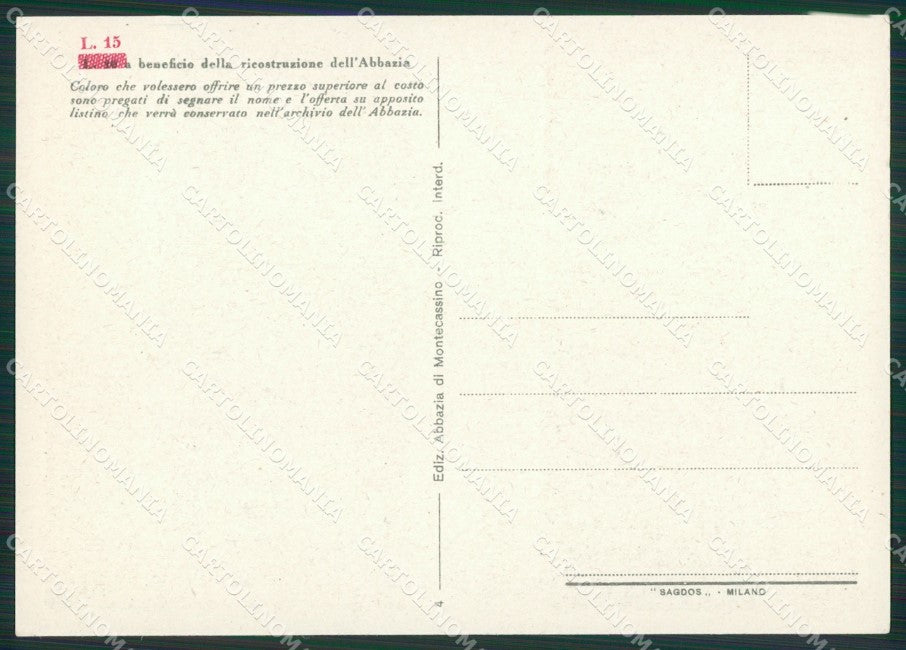 Frosinone Cassino Montecassino FG cartolina ZK3956 – retro
