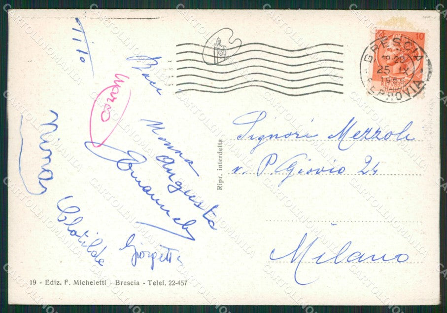 Brescia Città Monumento Garibaldi FG cartolina ZK3964 – retro