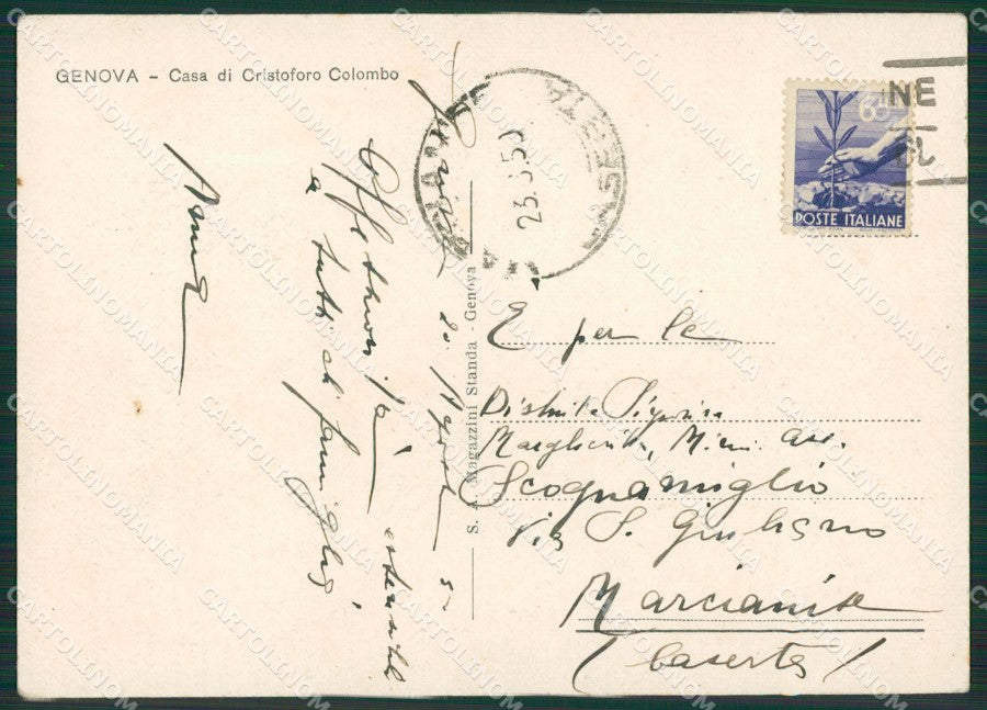Genova Città Casa di Cristoforo Colombo FG cartolina ZK3974 – retro
