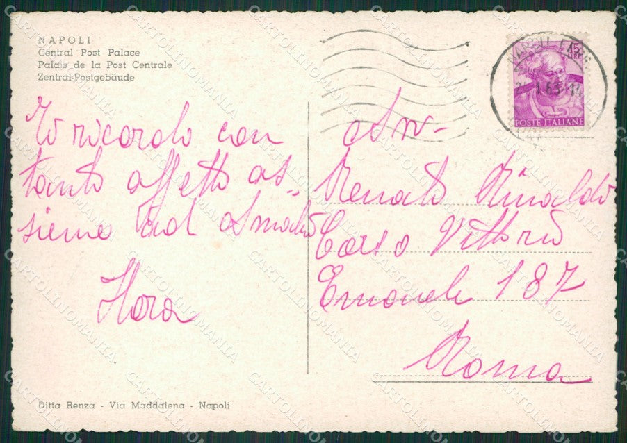 Napoli Città Poste e Telegrafi FG cartolina ZK3997 – retro