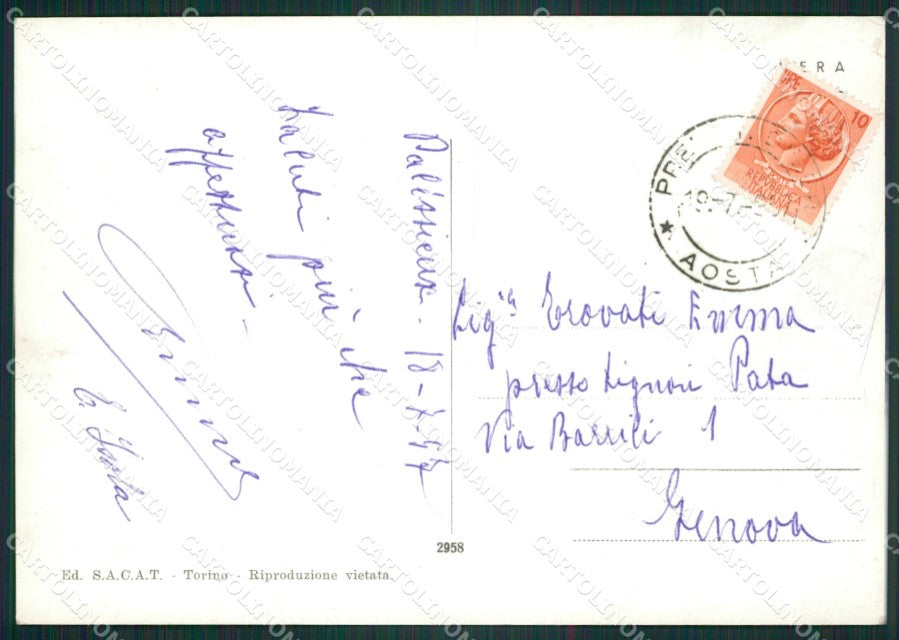 Aosta Prè Saint Didier PIEGHINA Foto FG cartolina ZK4033 – retro