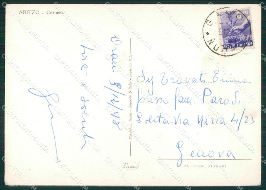 Nuoro Aritzo Costumi Sardi Foto FG cartolina ZK4056 – retro