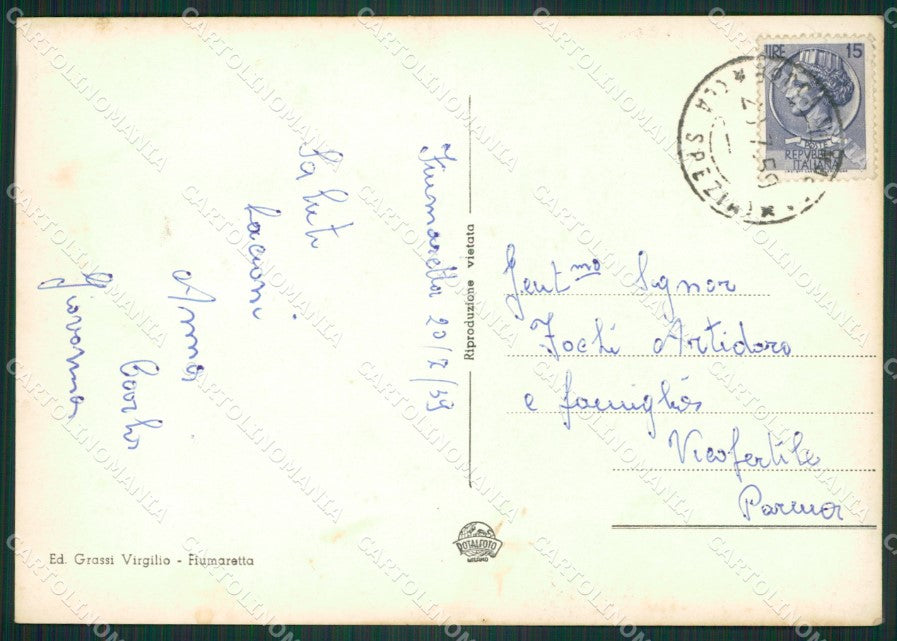 La Spezia Ameglia Fiumaretta Saluti da Foto FG cartolina ZK4065 – retro