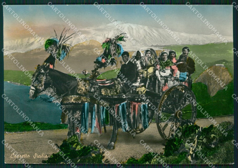 Palermo Città Carretto Siciliano Costumi Foto FG cartolina ZK4091 – fronte