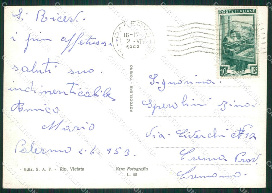 Palermo Città Carretto Siciliano Costumi Foto FG cartolina ZK4091 – retro