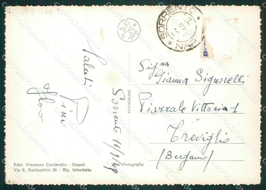 Napoli Sorrento Barche PIEGHINA Foto FG cartolina ZK4107 – retro