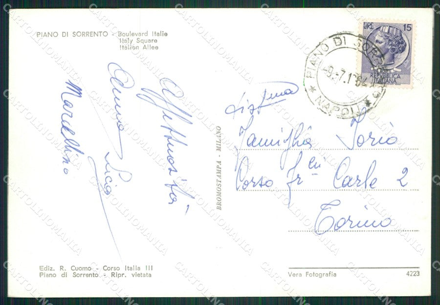 Napoli Piano di Sorrento Foto FG cartolina ZK4109 – retro