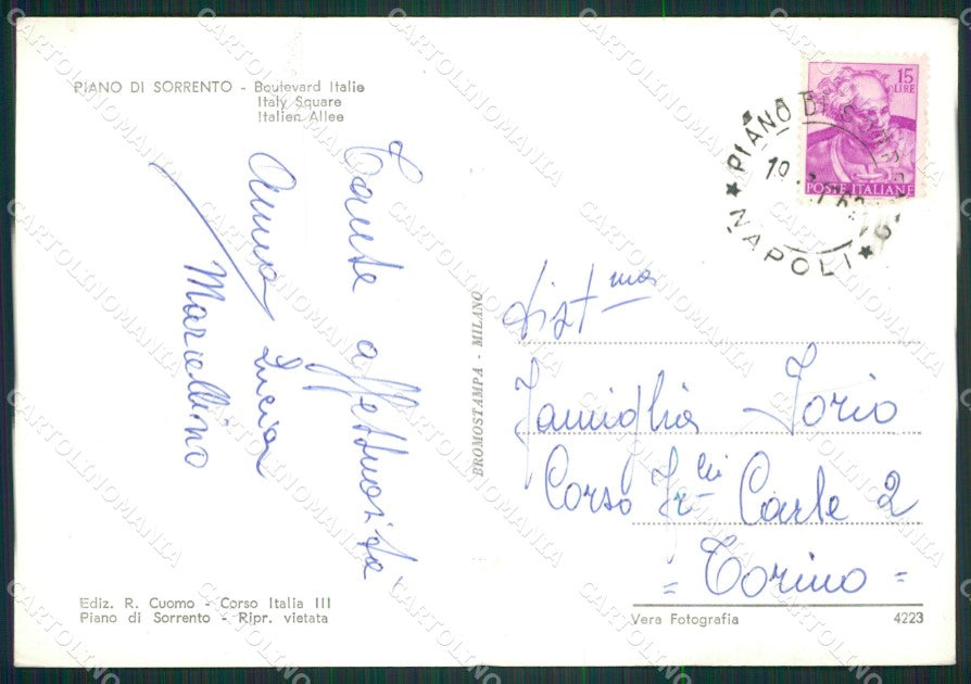 Napoli Piano di Sorrento Foto FG cartolina ZK4110 – retro