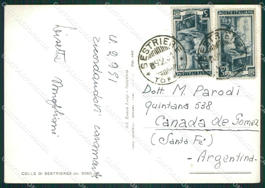 Torino Sestriere Sci Foto FG cartolina ZK4117 – retro