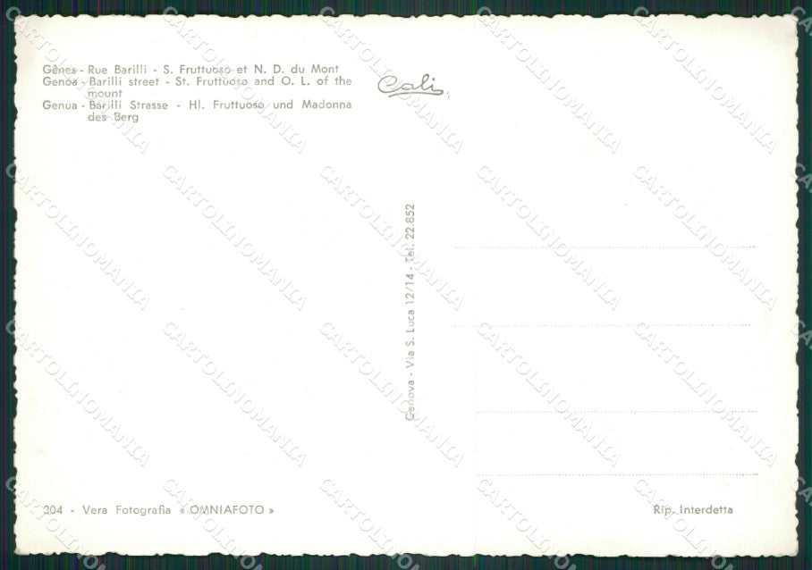 Genova Camogli San Fruttuoso Foto FG cartolina ZK4144 – retro