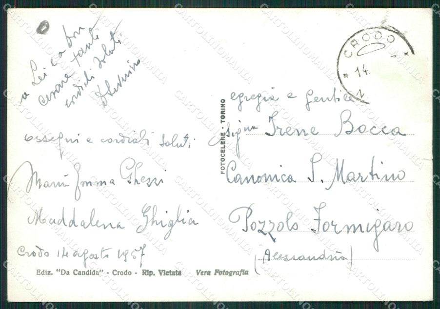 Verbania Crodo Terme di STRAPPINO Foto FG cartolina ZK4205 – retro
