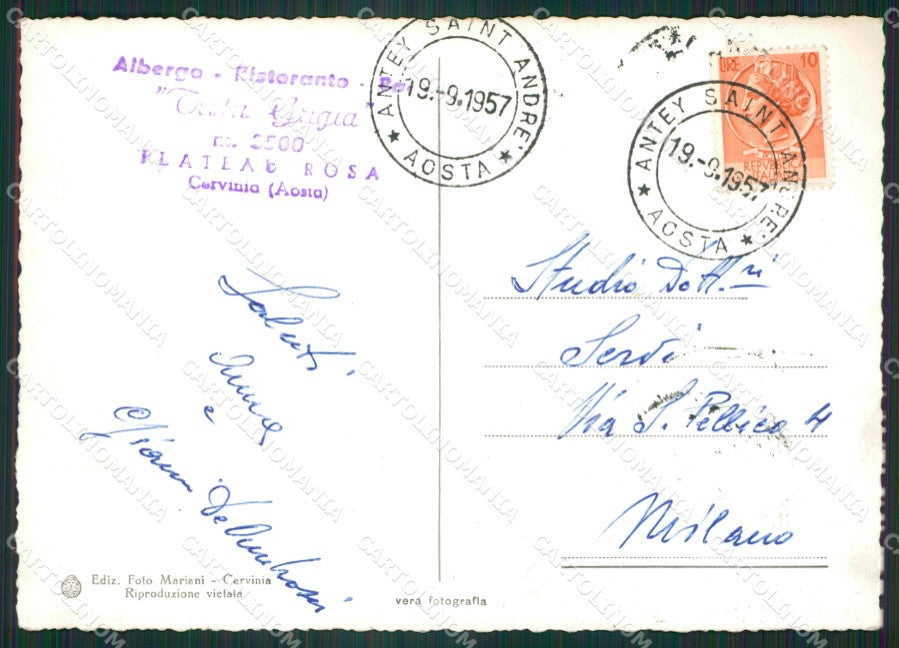 Aosta Valtournenche Cervinia Sci Foto FG cartolina ZK4207 – retro