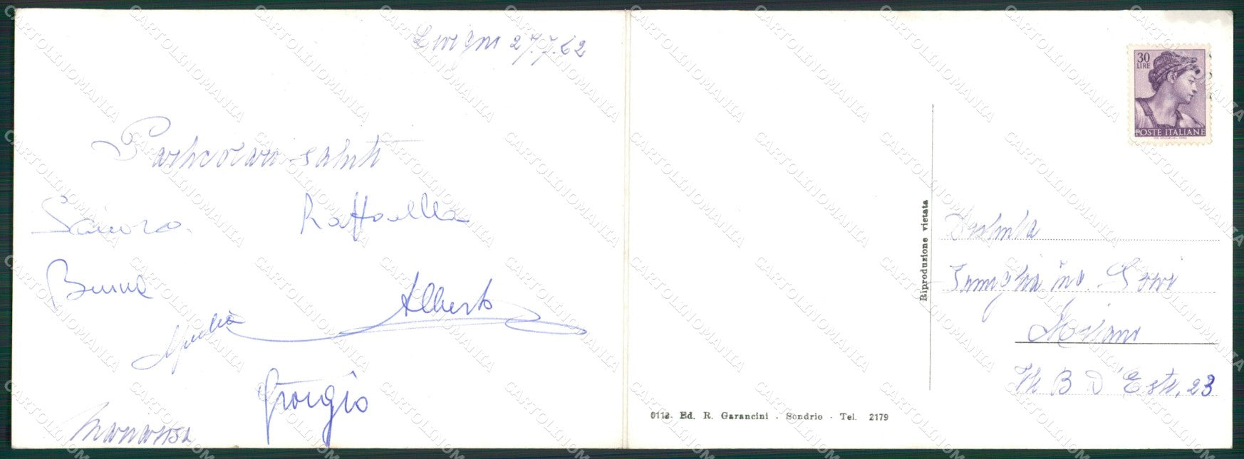 Sondrio Livigno Doppia Foto FG cartolina ZK4264 – retro