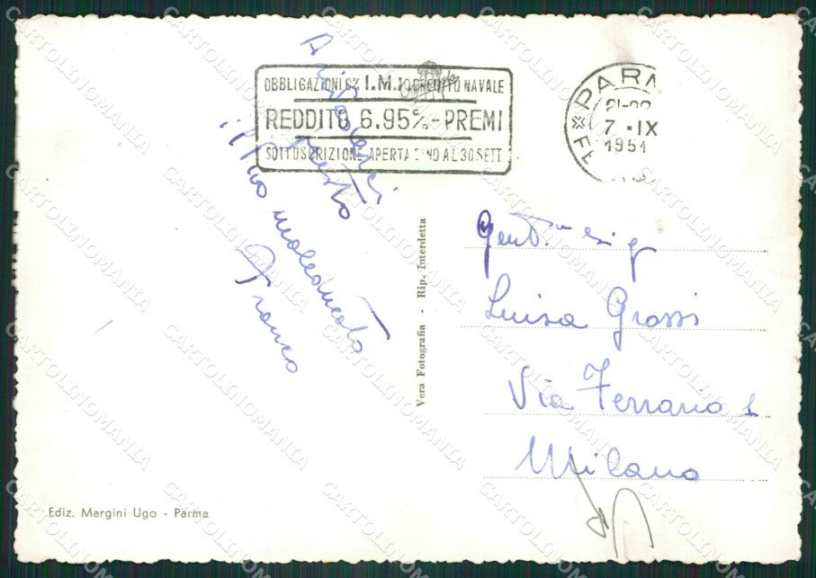 Parma Città Stazione STRAPPO PIEGA ABRASA Foto FG cartolina ZK4295 – retro