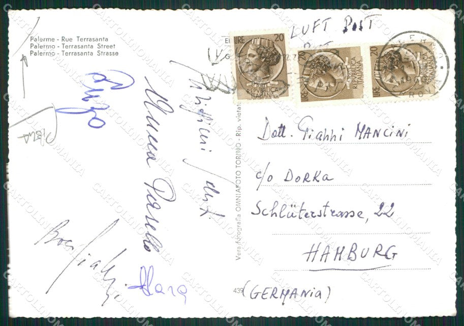 Palermo Città PIEGHINA Auto Foto FG cartolina ZK4296 – retro