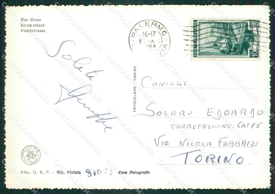 Palermo Città Foto FG cartolina ZK4299 – retro