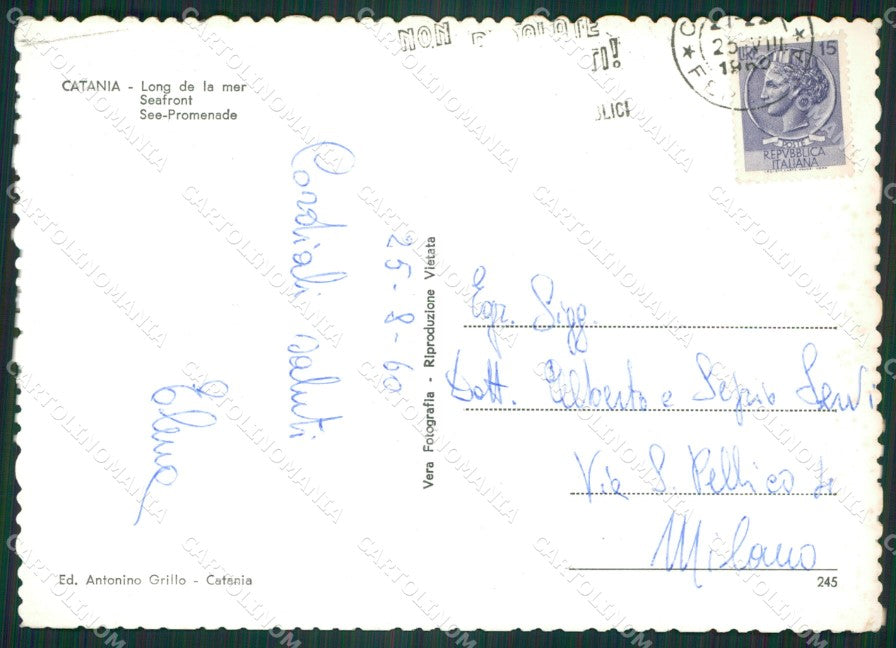 Catania Città Foto FG cartolina ZK4306 – retro