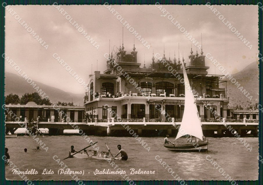 Palermo Mondello PIEGA Foto FG cartolina ZK4314 – fronte