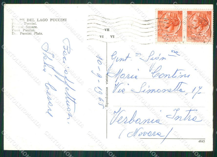 Lucca Viareggio Torre del Lago Puccini Foto FG cartolina ZK4338 – retro