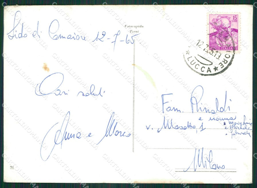 Lucca Camaiore Lido di Auto Foto FG cartolina ZK4351 – retro
