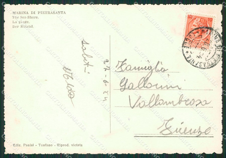 Lucca Pietrasanta Marina di Foto FG cartolina ZK4373 – retro