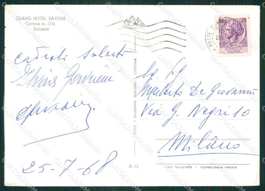 Bolzano Cortina PIEGHINA Foto FG cartolina ZK4434 – retro