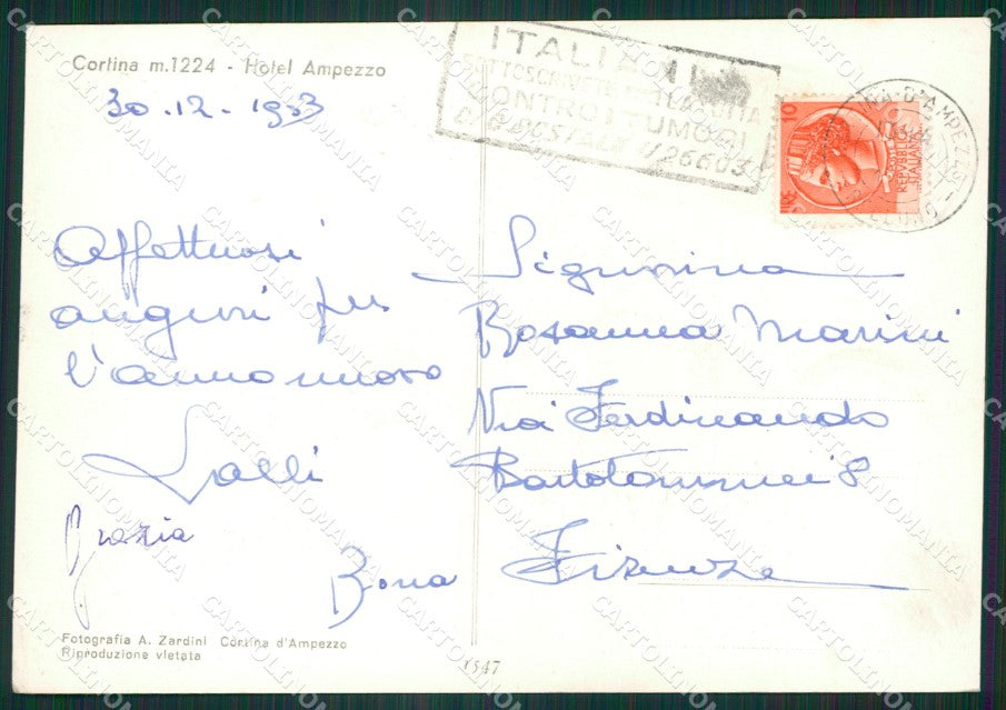 Bolzano Cortina Nevicata Foto FG cartolina ZK4445 – retro