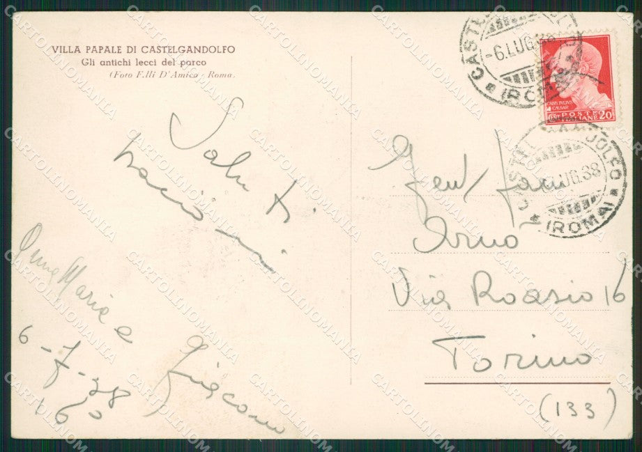 Roma Castel Gandolfo Villa Papale Foto FG cartolina ZK4448 – retro