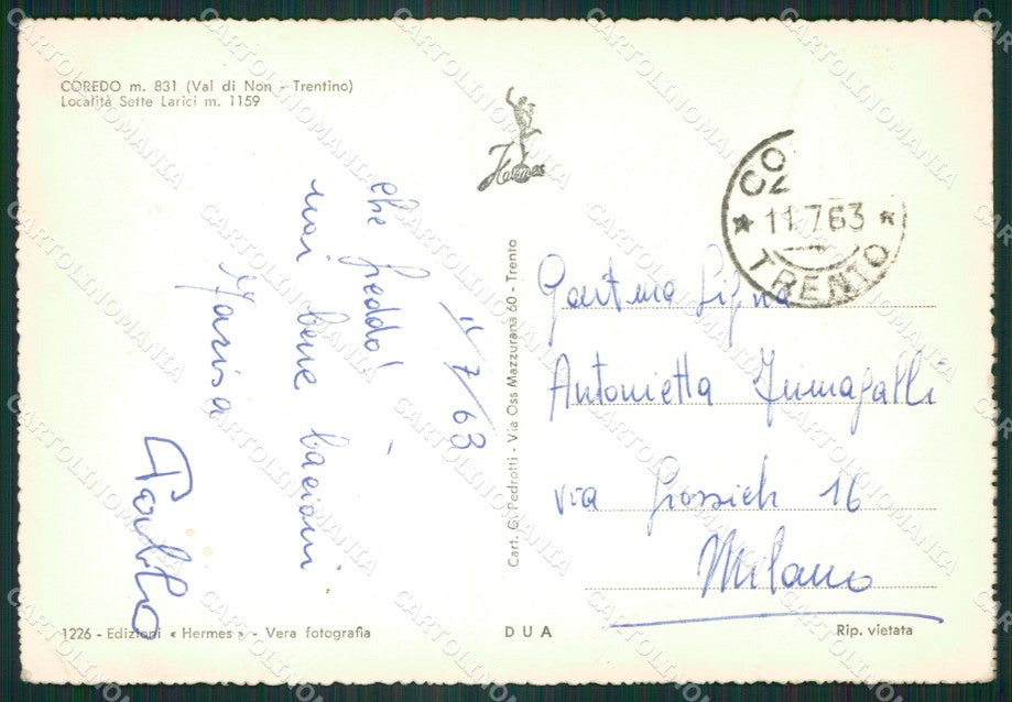 Trento Coredo PIEGHINA Foto FG cartolina ZK4451 – retro