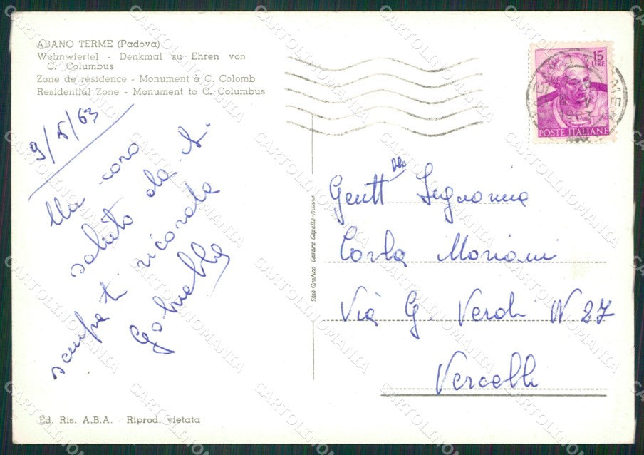 Padova Abano Terme Foto FG cartolina ZK4459 – retro