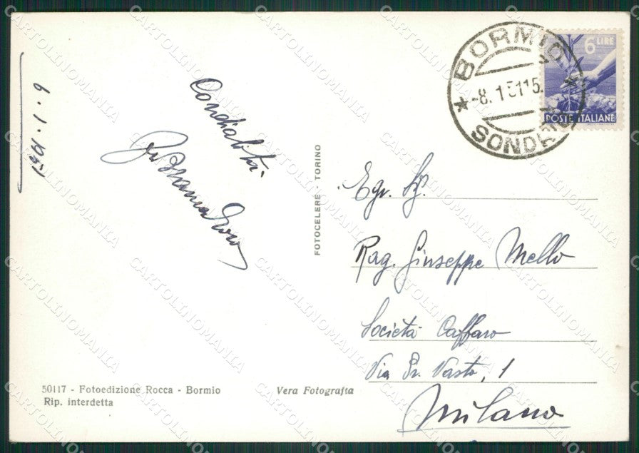 Sondrio Bormio Sci Foto FG cartolina ZK4473 – retro