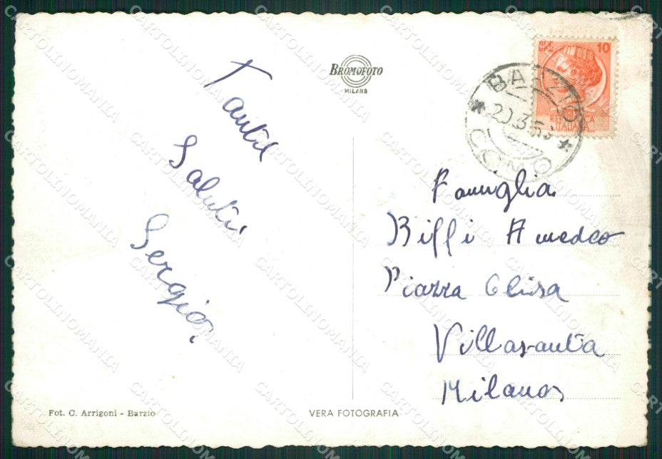 Lecco Barzio Sci Neve Foto FG cartolina ZK4474 – retro