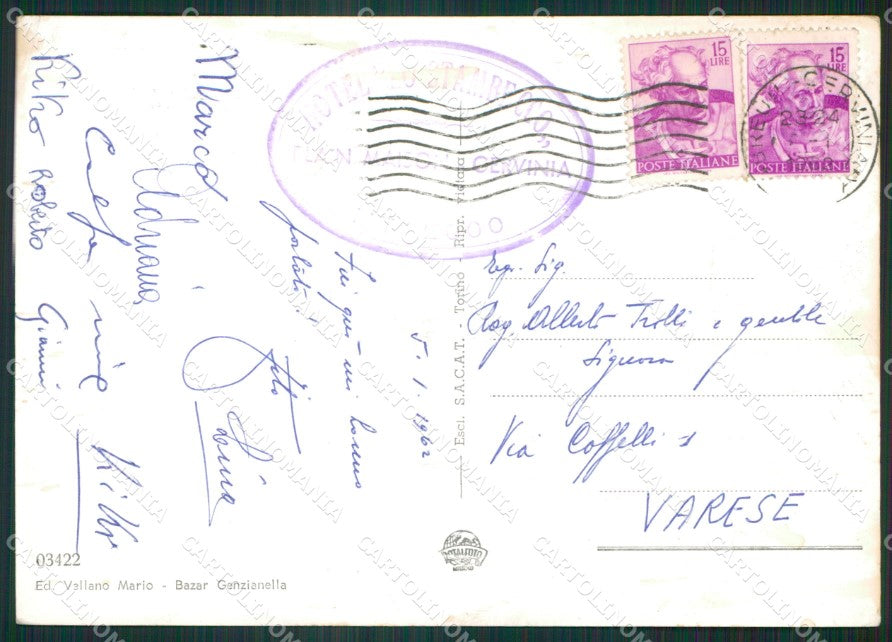 Aosta Valtournenche Cervinia Sci PIEGHINA Foto FG cartolina ZK4476 – retro