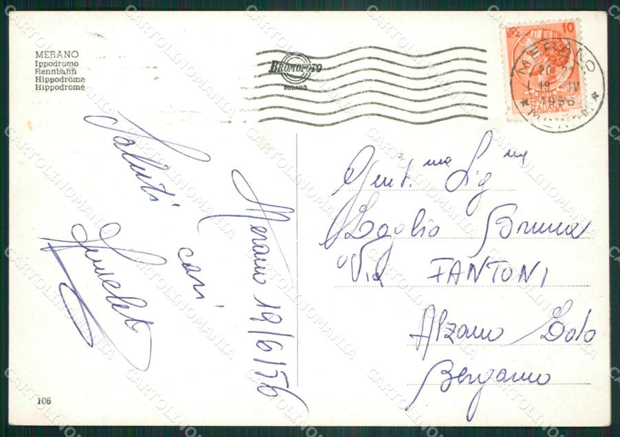 Bolzano Merano Ippodromo Foto FG cartolina ZK4489 – retro
