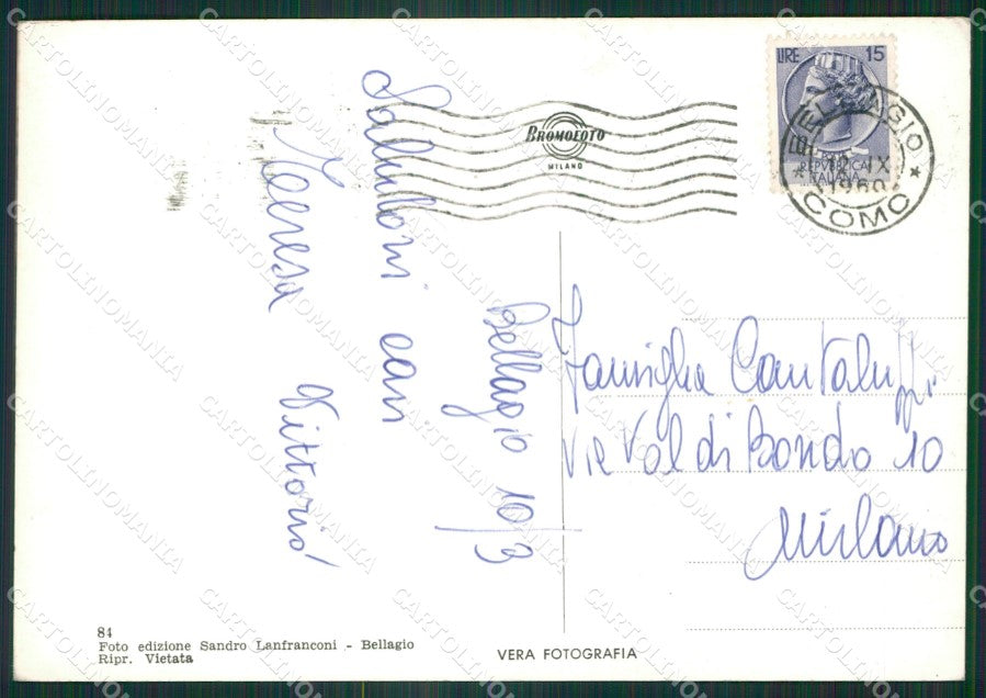 Como Bellagio Battello Foto FG cartolina ZK4503 – retro