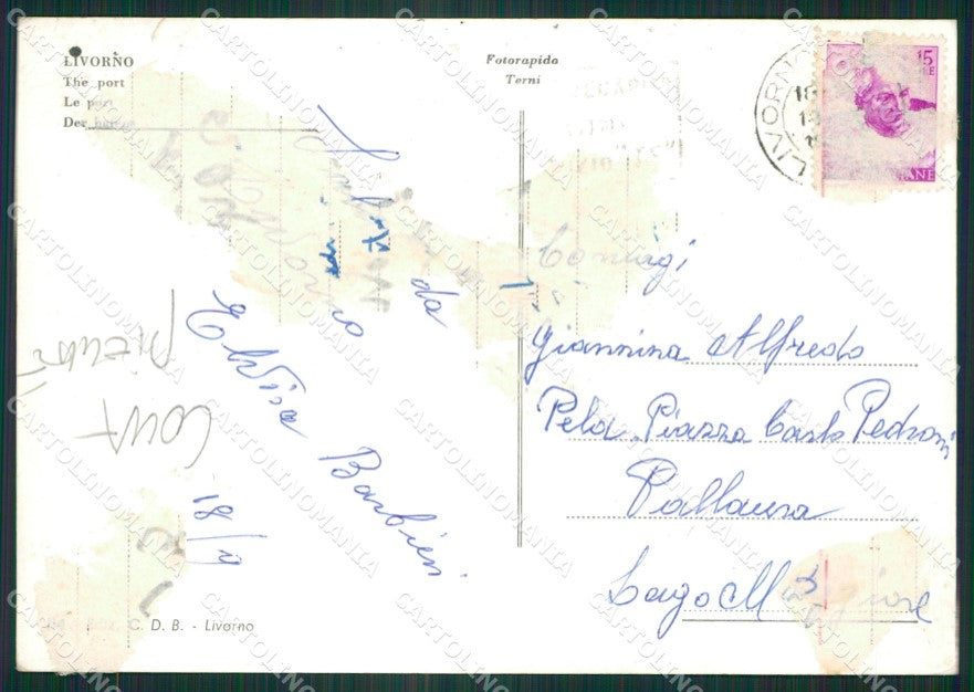 Livorno Città COLLA PIEGATA Foto FG cartolina ZK4519 – retro