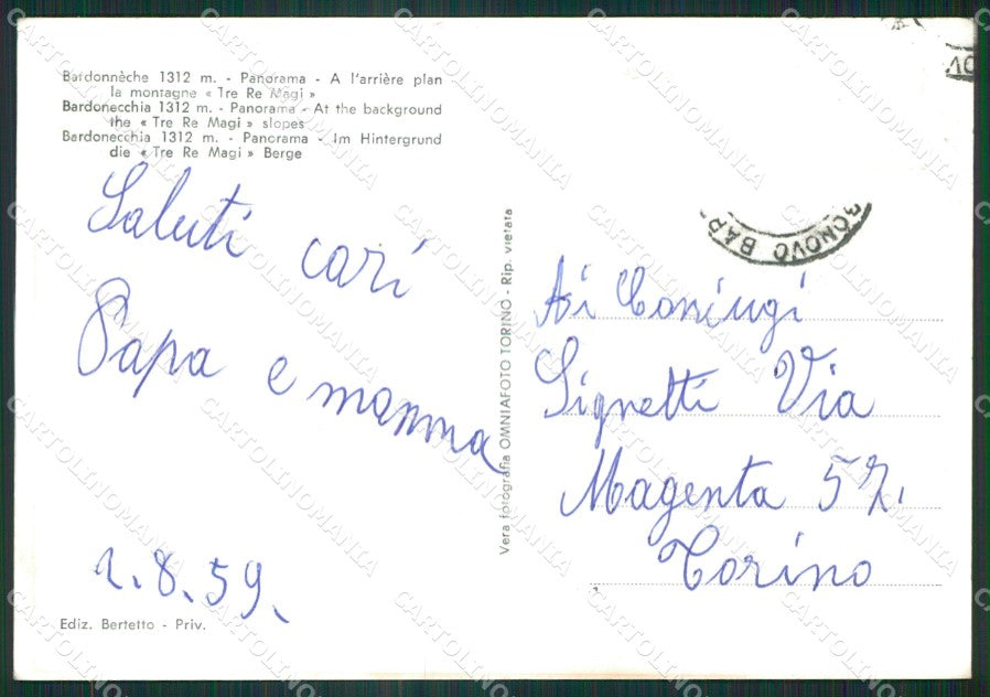 Torino Bardonecchia Foto FG cartolina ZK4522 – retro