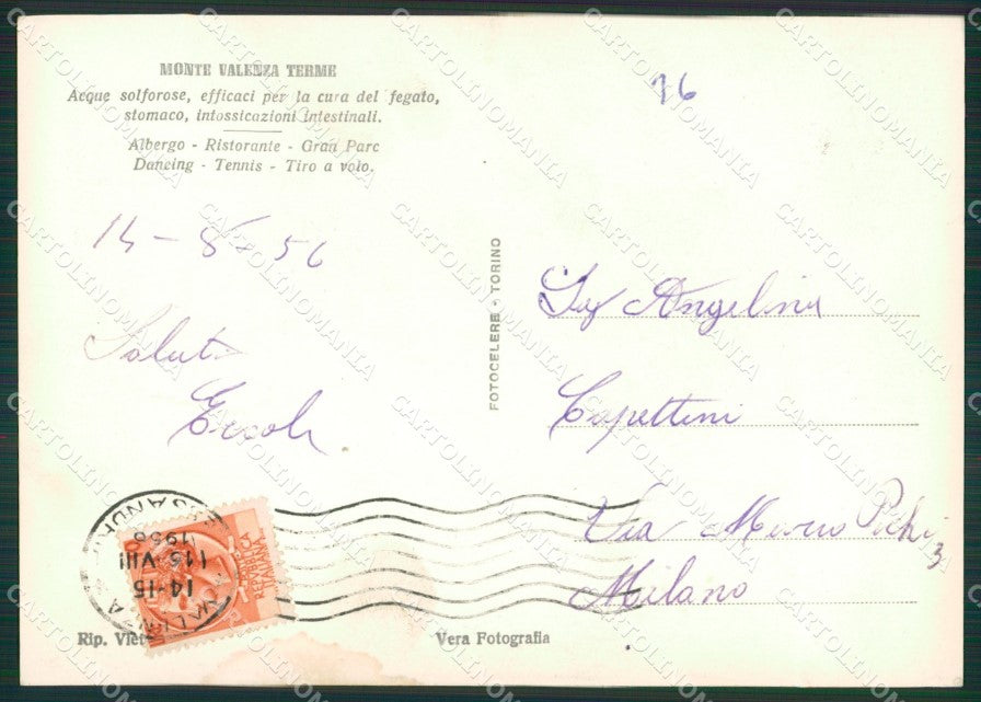 Alessandria Monte Valenza Foto FG cartolina ZK4566 – retro