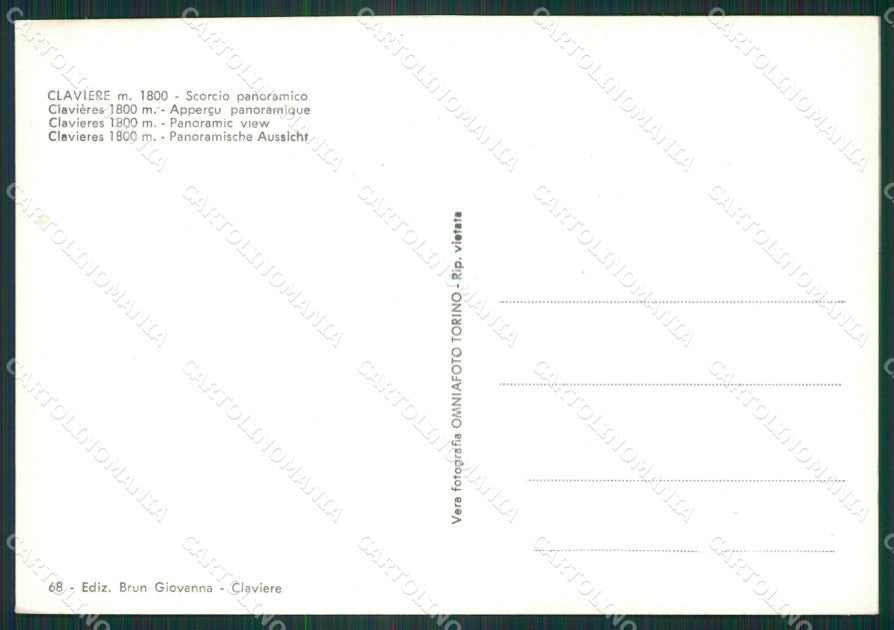 Torino Claviere Foto FG cartolina ZK4579 – retro