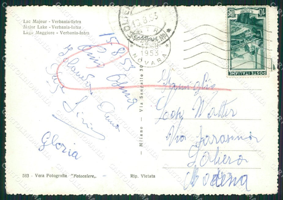 Verbania Intra Battello Foto FG cartolina ZK4669 – retro